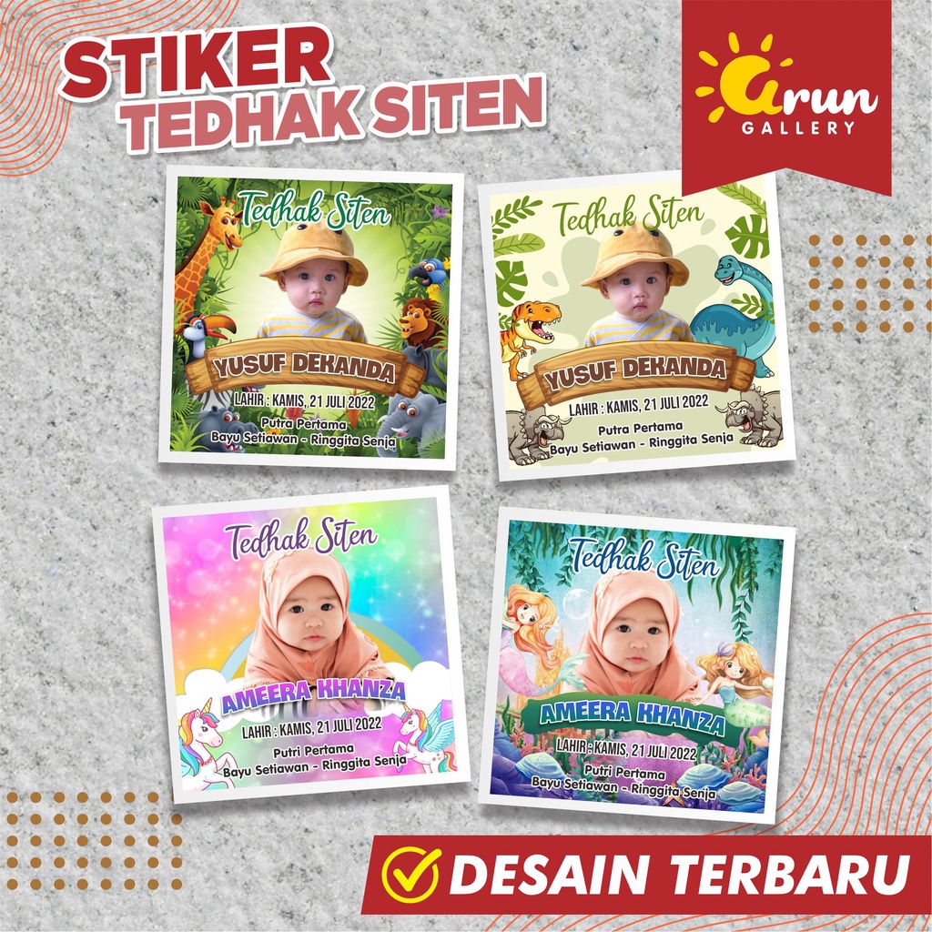 Jual Stiker Tedak Siten Syukuran Anak 