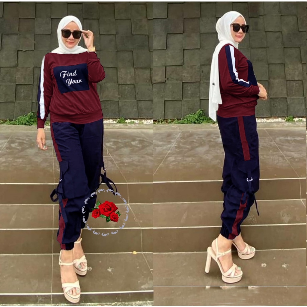 *[IJFK] Setelan Wanita Muslim / Setelan Hijab Ootd Training / Baju Stelan Wanita / Stelan Olahraga