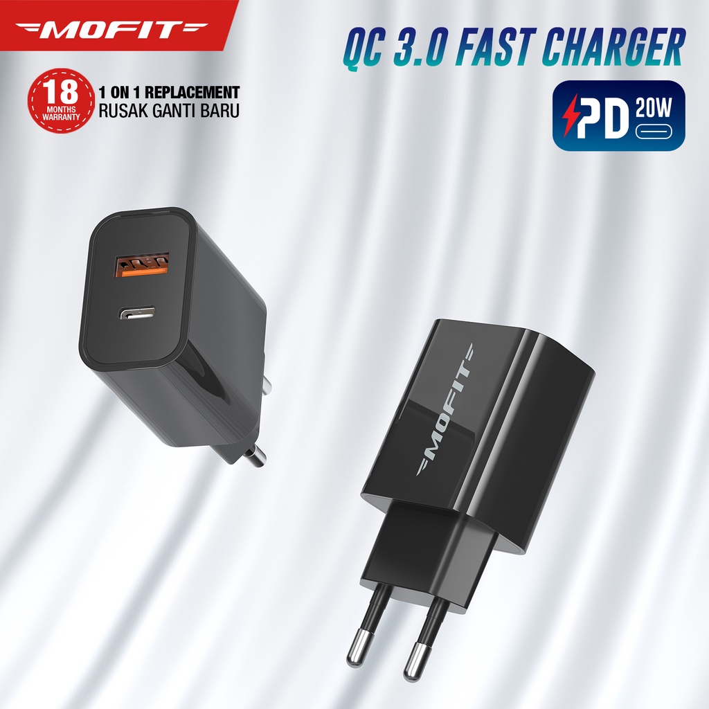 Mofit MPD20 - Quick charge 3.0A + PD 20 Watt Wall Charge