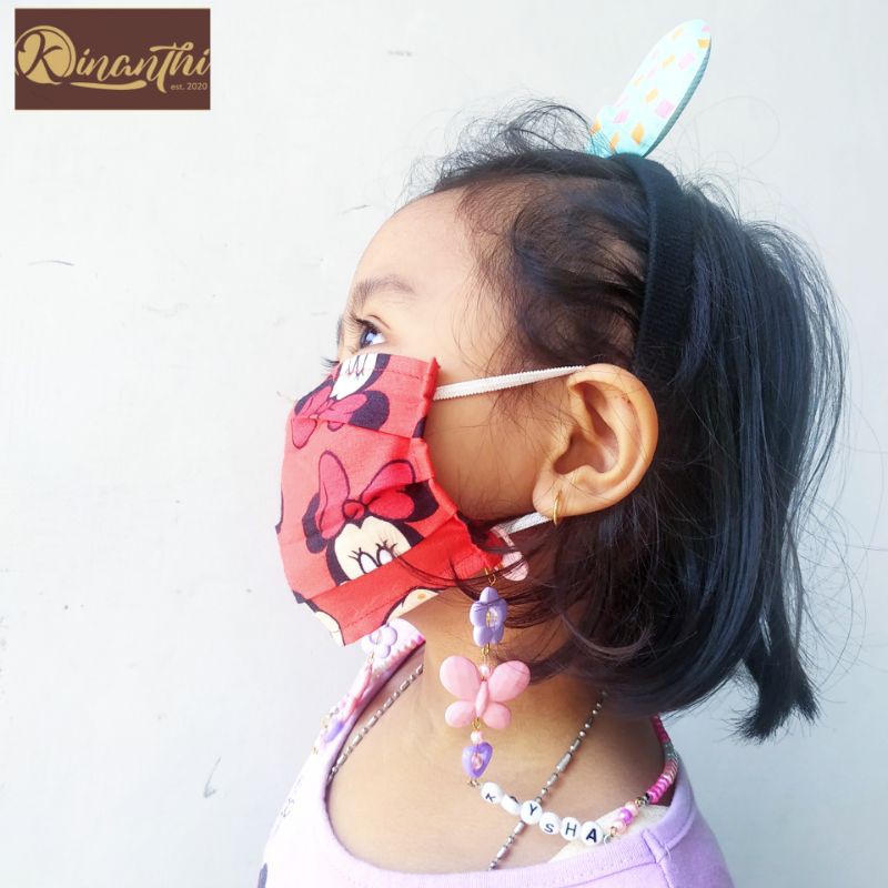 KAYSHA STRAP MASKER NAMA ANAK / KONEKTOR GANTUNG MASKER ANAK / STRAP MASKER MUTIARA