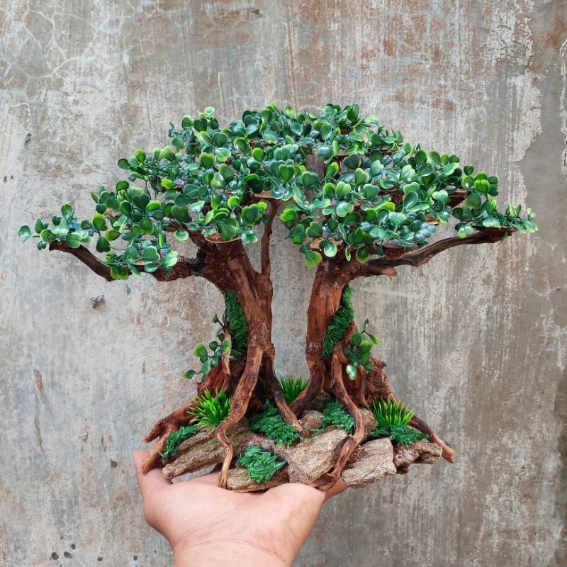 Jual Bonsai Beringin Sintetis Aquarium Aquascape Murah Shopee Indonesia