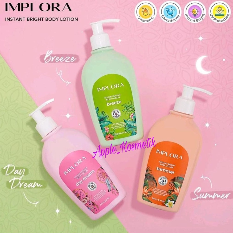 IMPLORA INSTANT BRIGHT BODY LOTION 300ML BPOM BARU