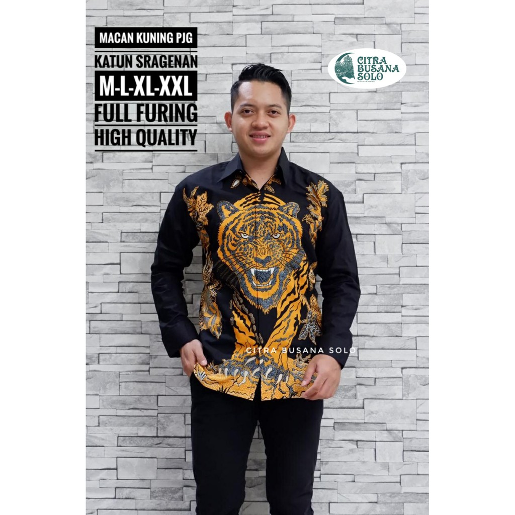 MACAN Kemeja Batik Pria Full Furing Katun Sragenan