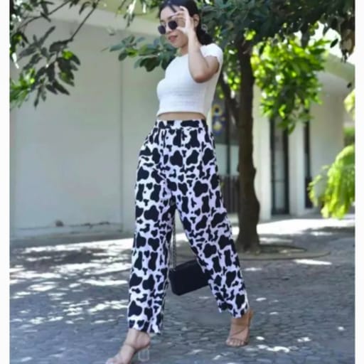 Celana Kulot Rayon Panjang Dewasa Motif  Sapi