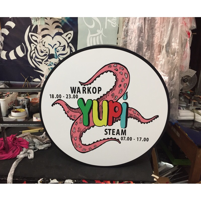 neon box bulat custom