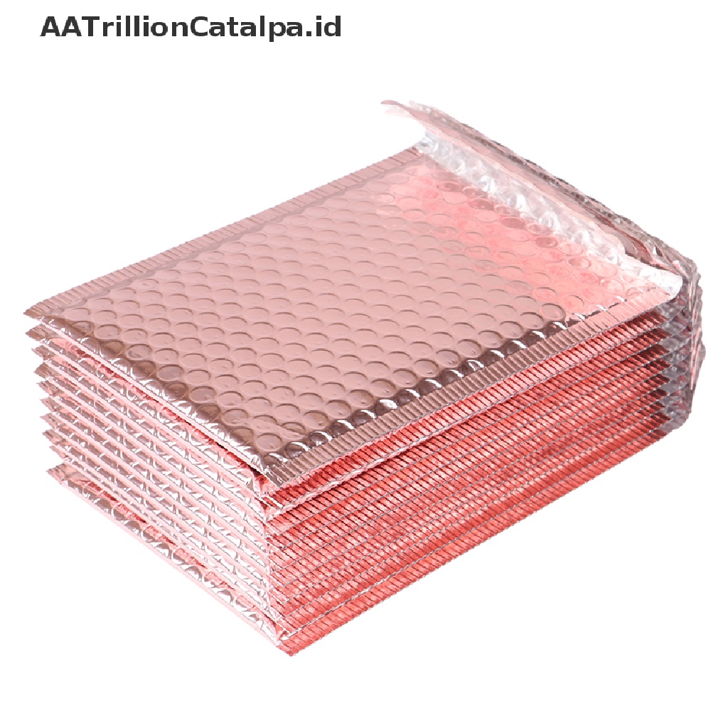 (AATrillionCatalpa) 10pcs Amplop Bubble Ukuran 15x20 + 4cm Warna Rose Gold Untuk Hadiah