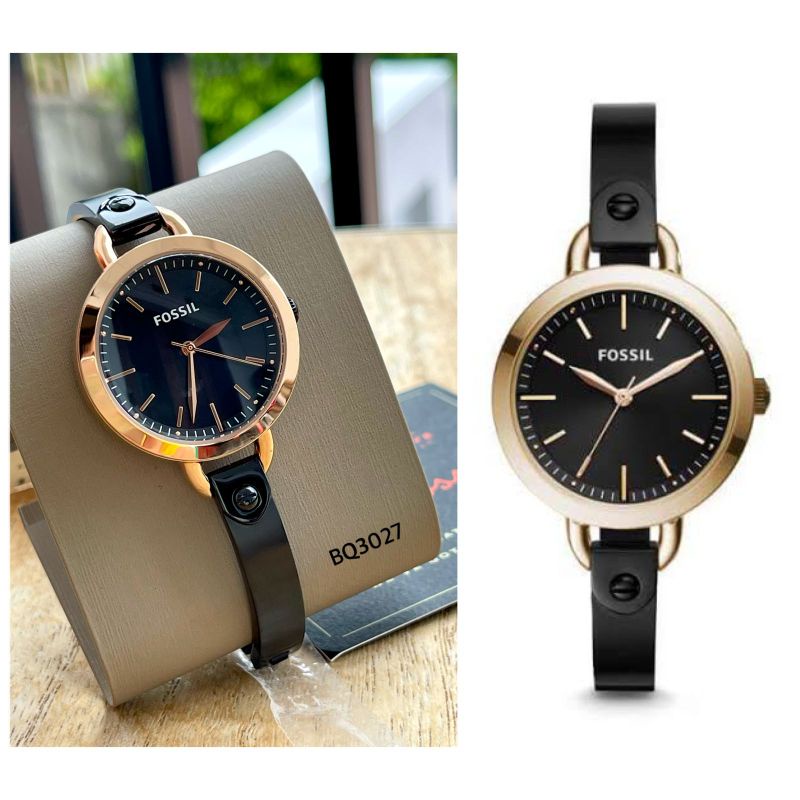 BQ3027 Classic Minute Three Hand Rose Gold Black Stainless Steel Watch