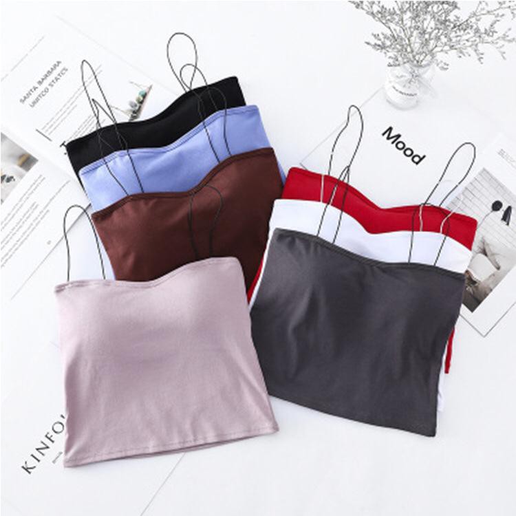 Tank Top Bra Spaghetti Pakaian Dalam Wanita Sexy Tali Sling With Cup BH Singlet Wanita Import 1015