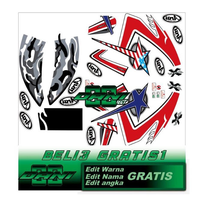 water decal helm  motif Hayden Laguna Seca (BUKAN STIKER)