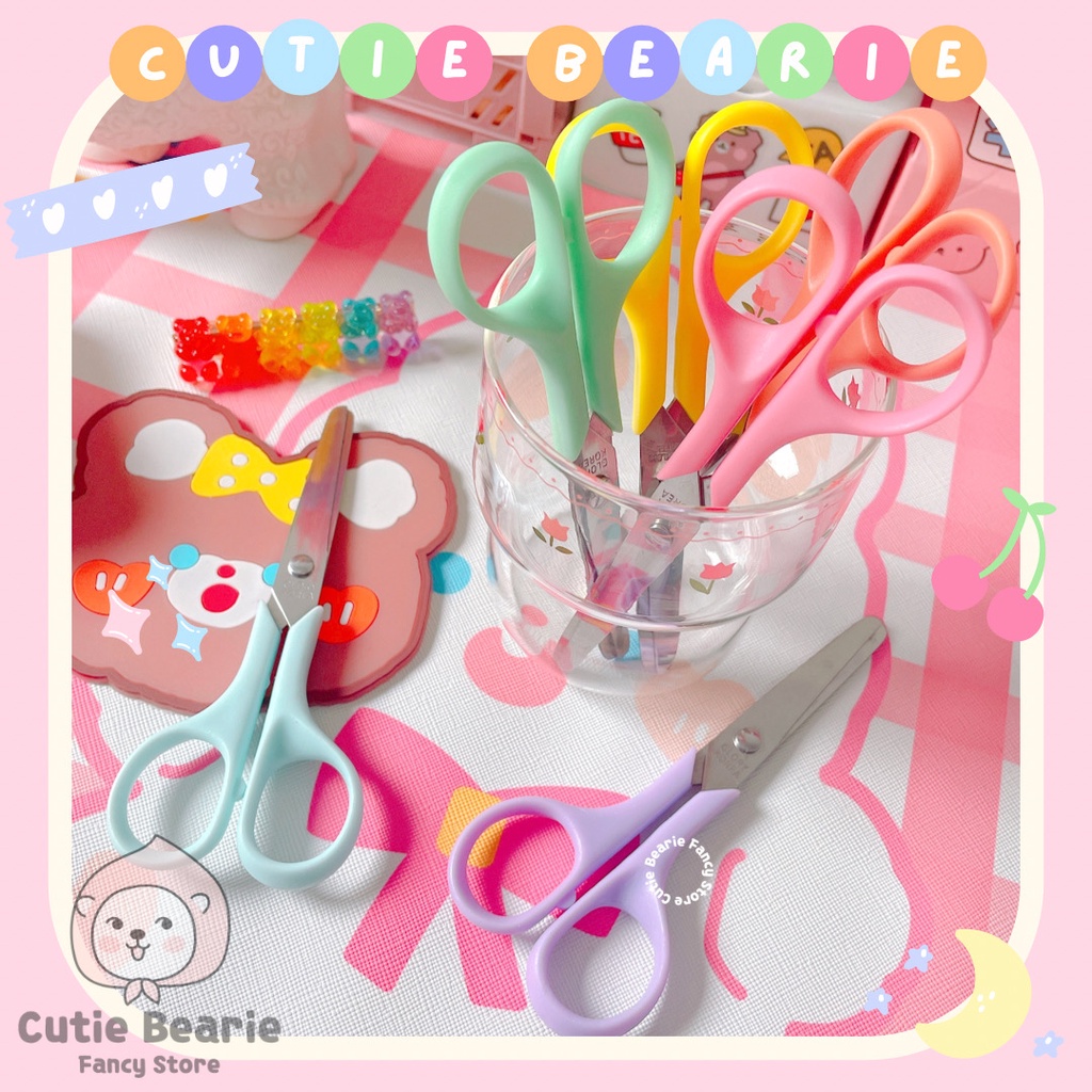 

⭐Cutiebearie⭐ Gunting Pastel Korea Warna Warni Lucu Gunting Kertas Pemotong Kertas Korean Scissors Scissor
