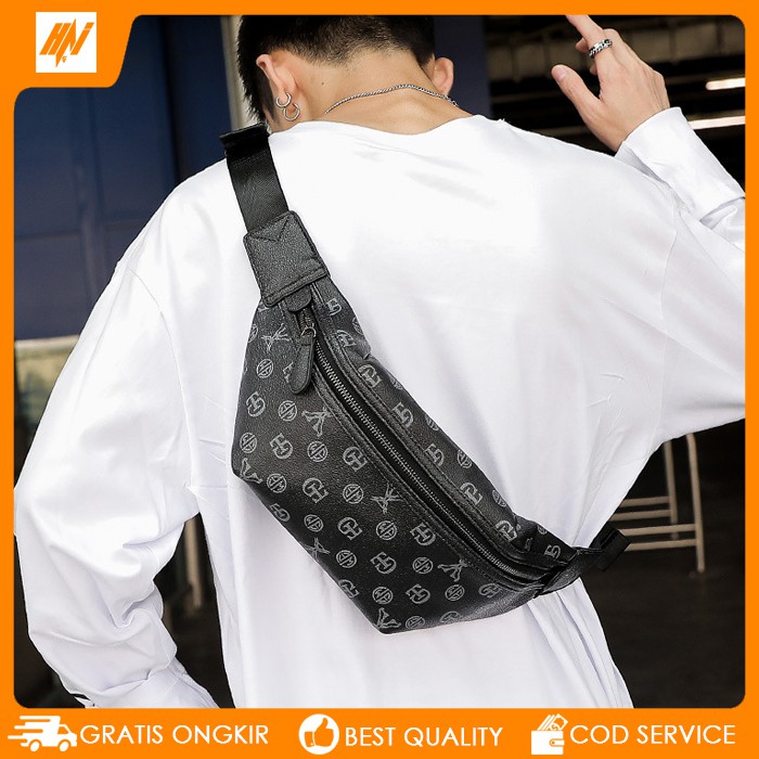 Tas selempang kulit pria Slempang Pria Selempang Cowok Slingbag Tas Bahu Pria Waistbag