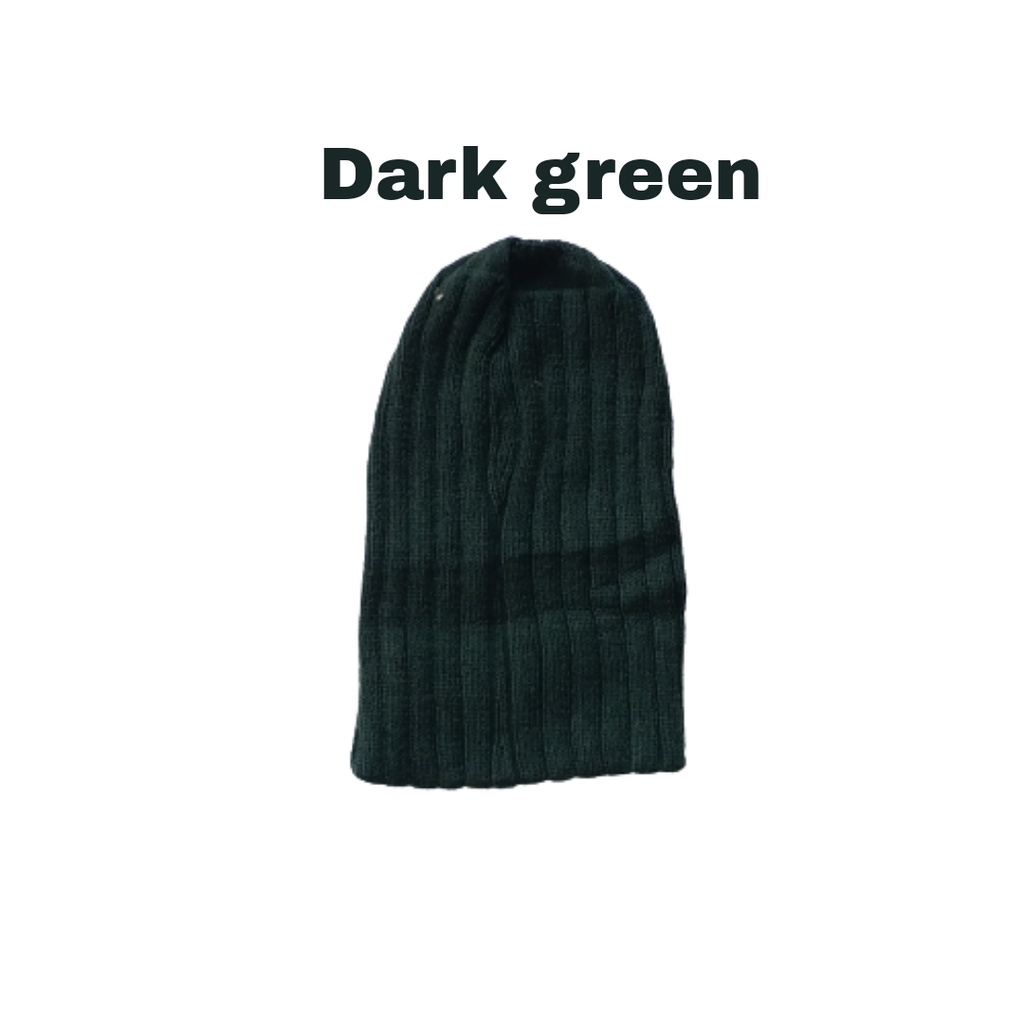ho KUPLUK SIMPLE PLAIN (A) Topi Anak Lucu Model Kupluk Usia 0 Sampai 3 Tahun Kualitas Terbaik-DARK GREEN