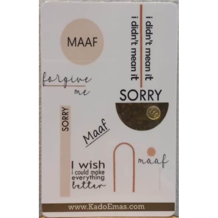 

LM KADO EMAS MINI GIFT SERIES - SORRY 0,1 GRAM (NEW)