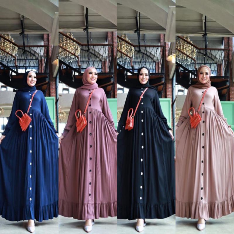gamis basic / gamis polos / gamis rayon / dress lilac / gamis terbaru
