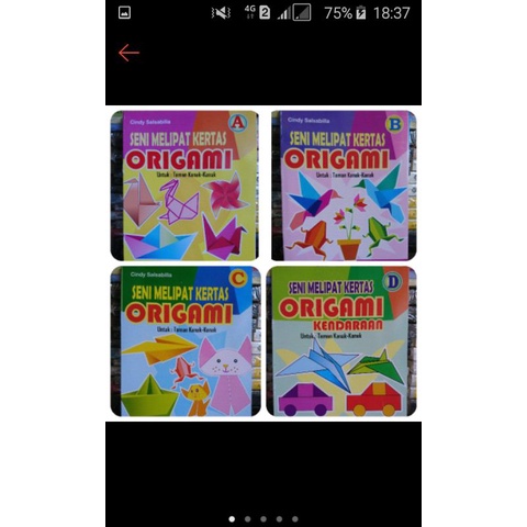 

paket 4 buku seni melipat kertas origami untuk anak anak