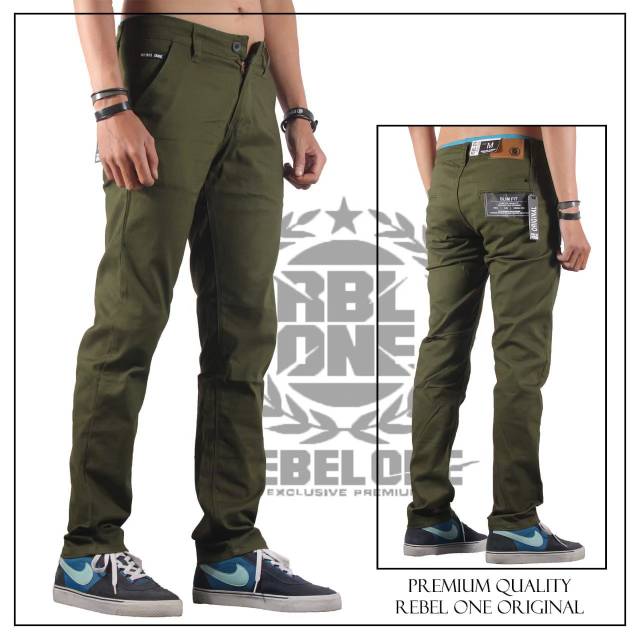 Celana chino panjang pria / celana chino cotton twill