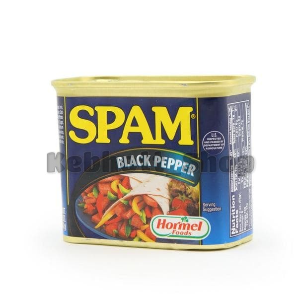 

Hormel Foods Spam Cornet Black Pepper Ham 340gr Kornet Mengandung Babi