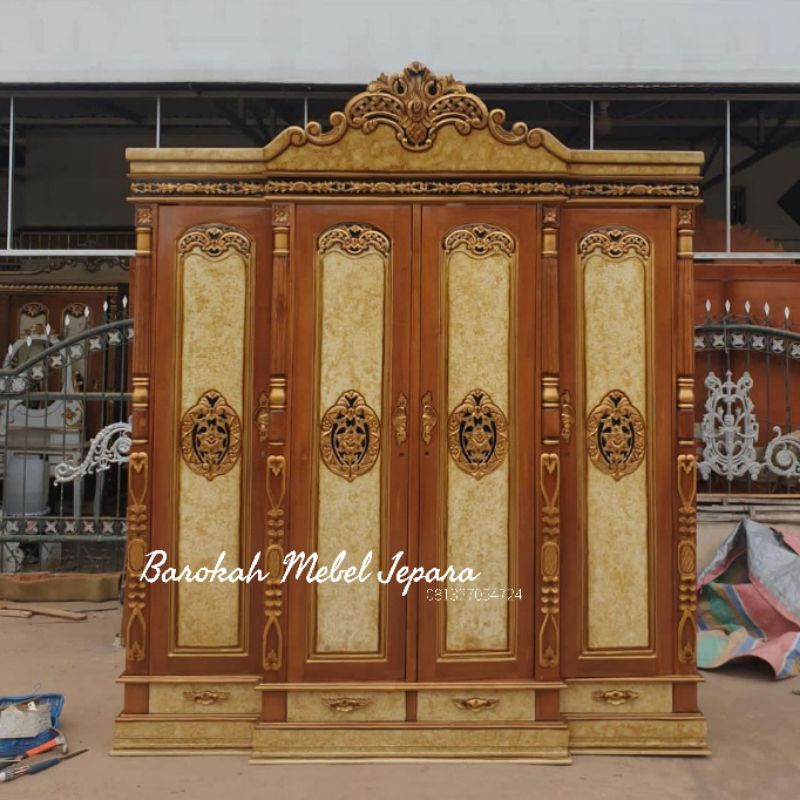 Lemari Pakaian Pintu 4 Jati Jepara