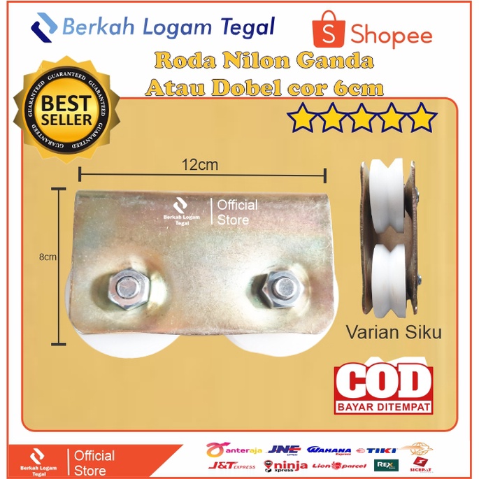 Roda Nilon Dobel/Ganda 6cm