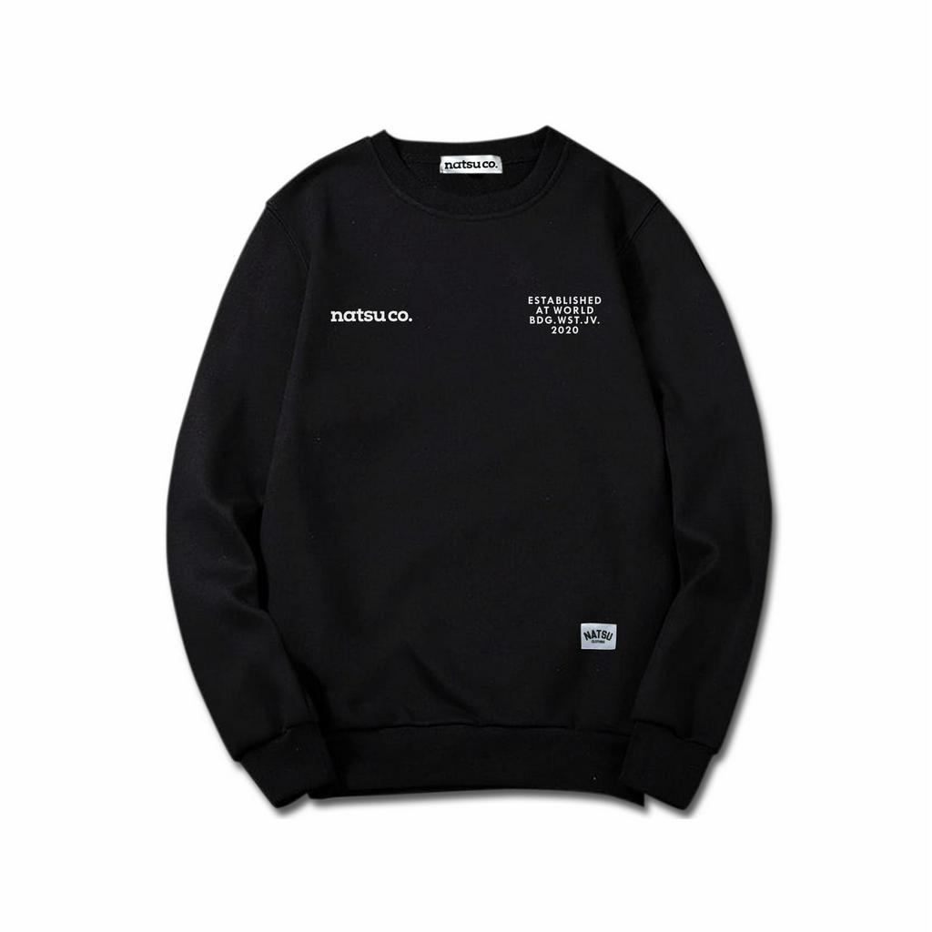 Crewneck Sweater Simple Unisex Natsu co. - Established At World NATSU x PANDAWA HOODIE