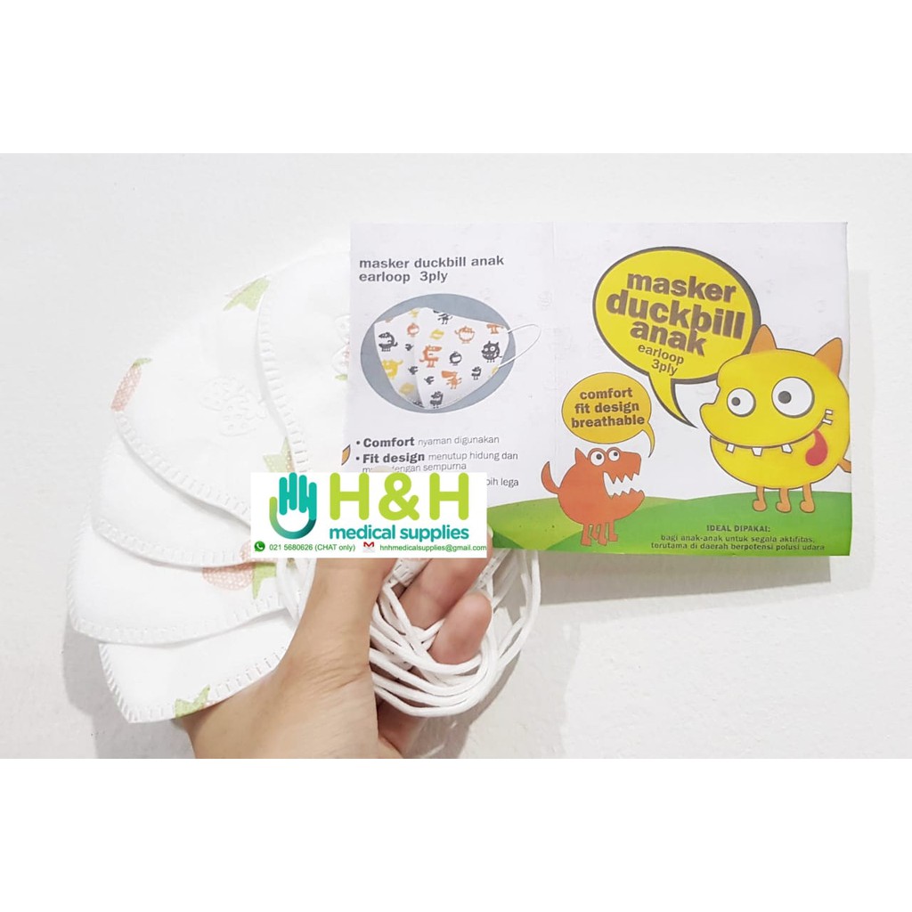 Masker Karet Anak / Masker Duckbill 3ply Anak / Masker karet/ Masker Duckbill Anak / Masker Duckbill