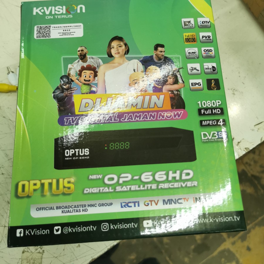 Receiver Dekoder Optus OP 66 HD FREE MNC Group RCTI GOL FREE PREMIUM 7 HARI