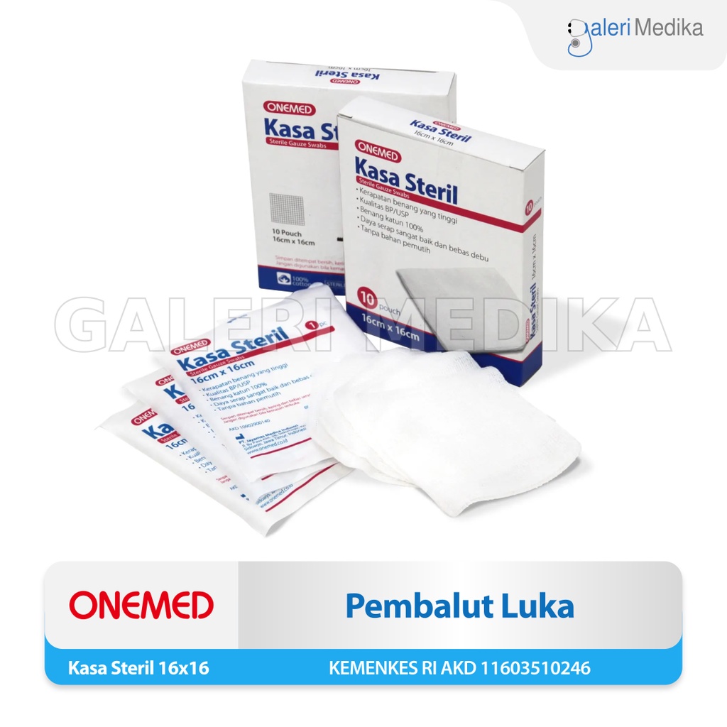 OneMed Kasa Steril 16x16cm - Sterile Gauze Swabs Box isi 10 Pcs