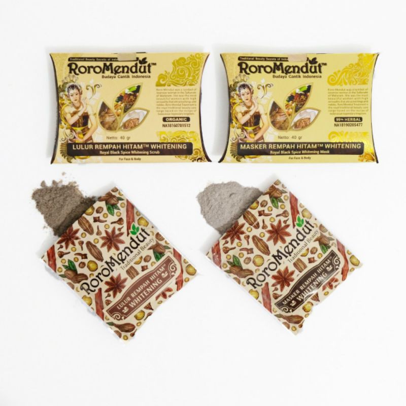 Lulur Brightening Masker Wajah Pencerah Kulit Rempah Hitam Lulur Wajah Roro Mendut