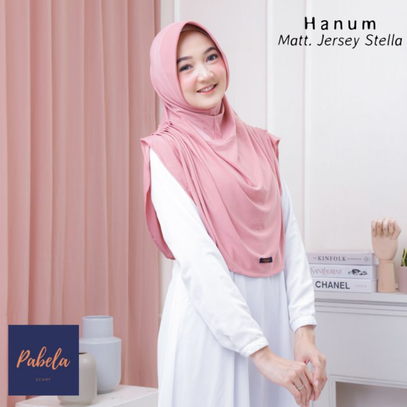 (Ori PABELA) HANUM •jilbab instan jersey stella•bergo pet serut kk