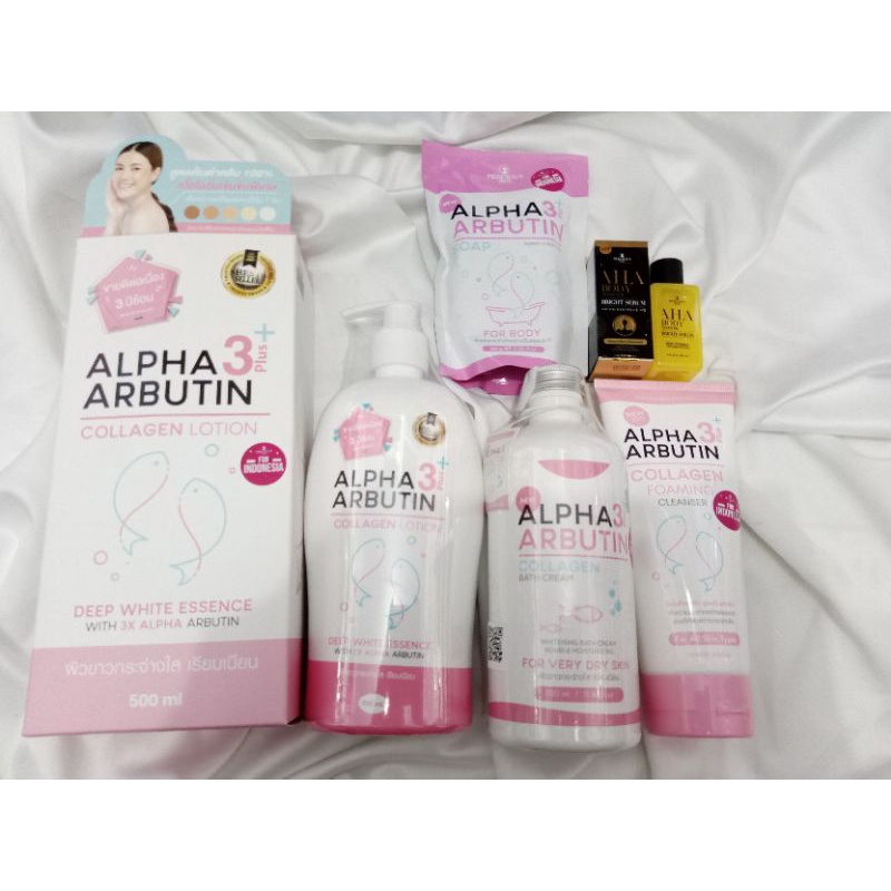ALPHA ARBUTIN 3+ PLUS BY PRECIOUS SKIN / ALPHA ARBUTIN COLLAGEN LOTION / ALPHA ARBUTIN BATH CREAM / ALPHA ARBUTIN SOAP