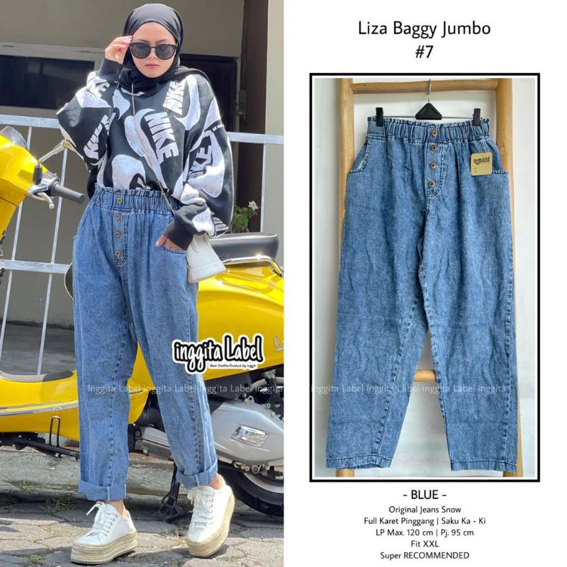 LIZA BAGGY JUMBO #7 BY INGGITA LABEL / BAGGY JEANS JUMBO WANITA MUSLIMAH / Celana jeans wanita premium