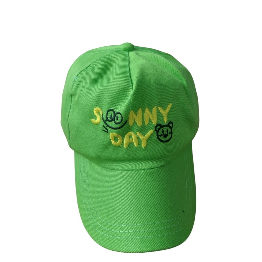 TOPI BASEBALL ANAK LUCKY GIRAFFE / JUST DO IT / SUPER DINO / SUNNY DAY USIA 2-10 TAHUN LAKI PEREMPUAN-TOPI SUNNYDAY HIJAU