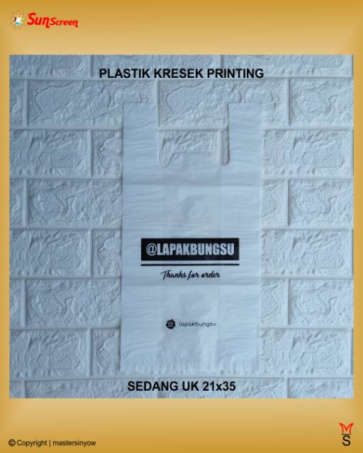 Sablon Plastik Kresek Uk Sedang FREE DESIGN