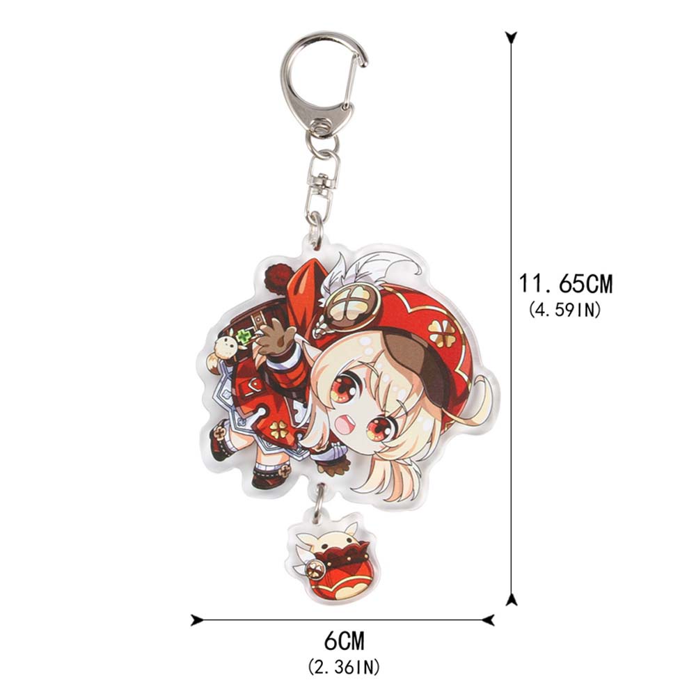 LANFY Cartoon Genshin Impact Creative Key Rings Keychain keqing Klee Hung Bag Pendant Diluc Venti Key Ring Holder