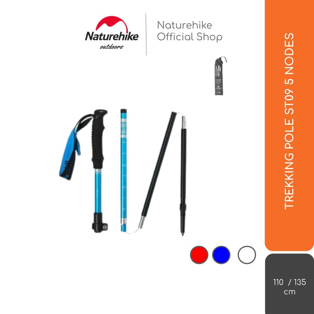 Naturehike Trekking Pole St09 Nh17D009-Z Tongkat Pendaki Alloy Lipat