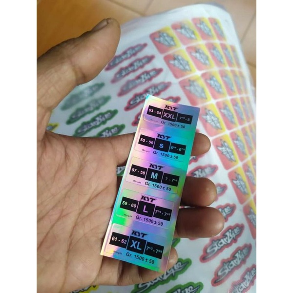 sticker size helm KYT hologram