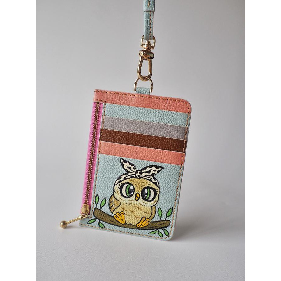 

CUCI GUDANG ID CARD HOLDER NAME TAG LANYARD CARD WALLET BLUE - OWL