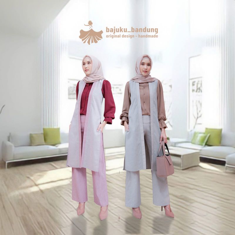 SARAREA TUNIK SET (Outer, Iner) @bajuku_bandung