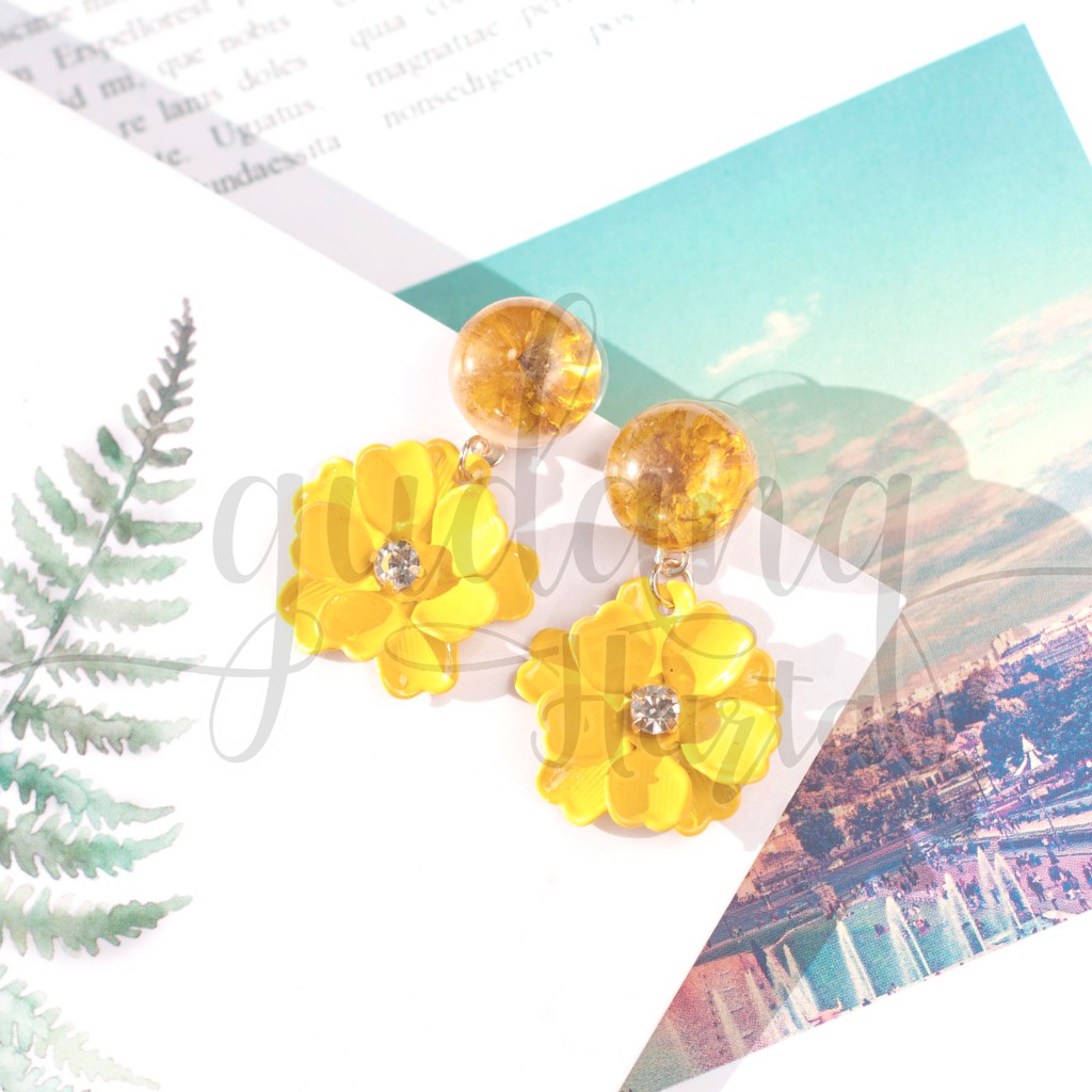 Anting Stud Dry Yellow Flower Earrings GH 203304