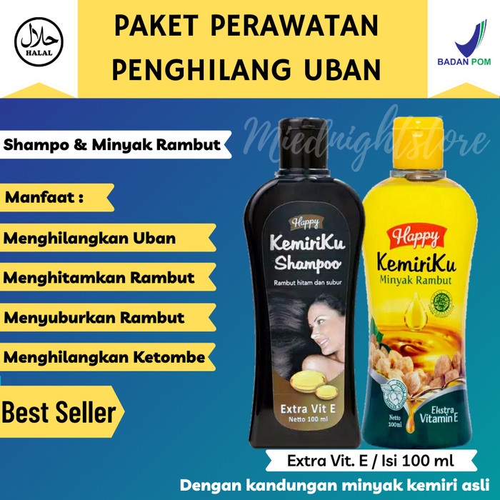 PROMO!!!Paket Keluarga Happy Kemiriku Shampoo Minyak Rambut Hair Tonic