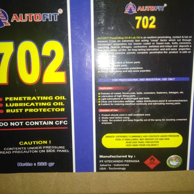 AUTOFIT PENETRATING LUBRICATING OIL RUSH PROTECTOR 500 ML NON WD pembersih anti karat anti korosi