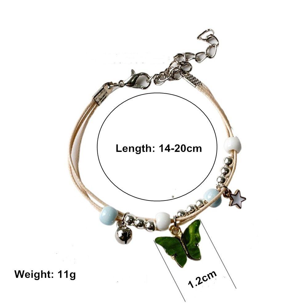 Gelang Kupu-Kupu Nanas Bell Beads Adjustable Teman Hadiah Liontin