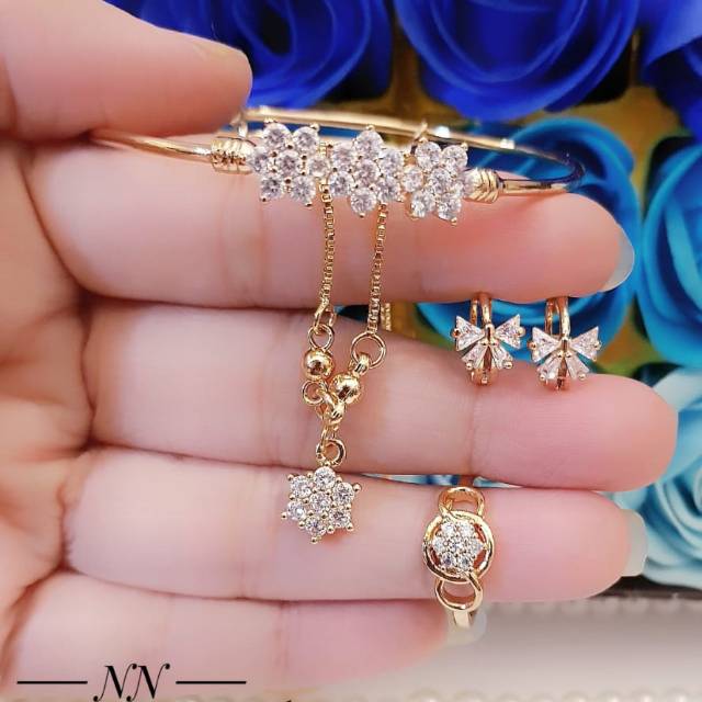 Xuping set perhiasan anak lapis emas 18k 0705h