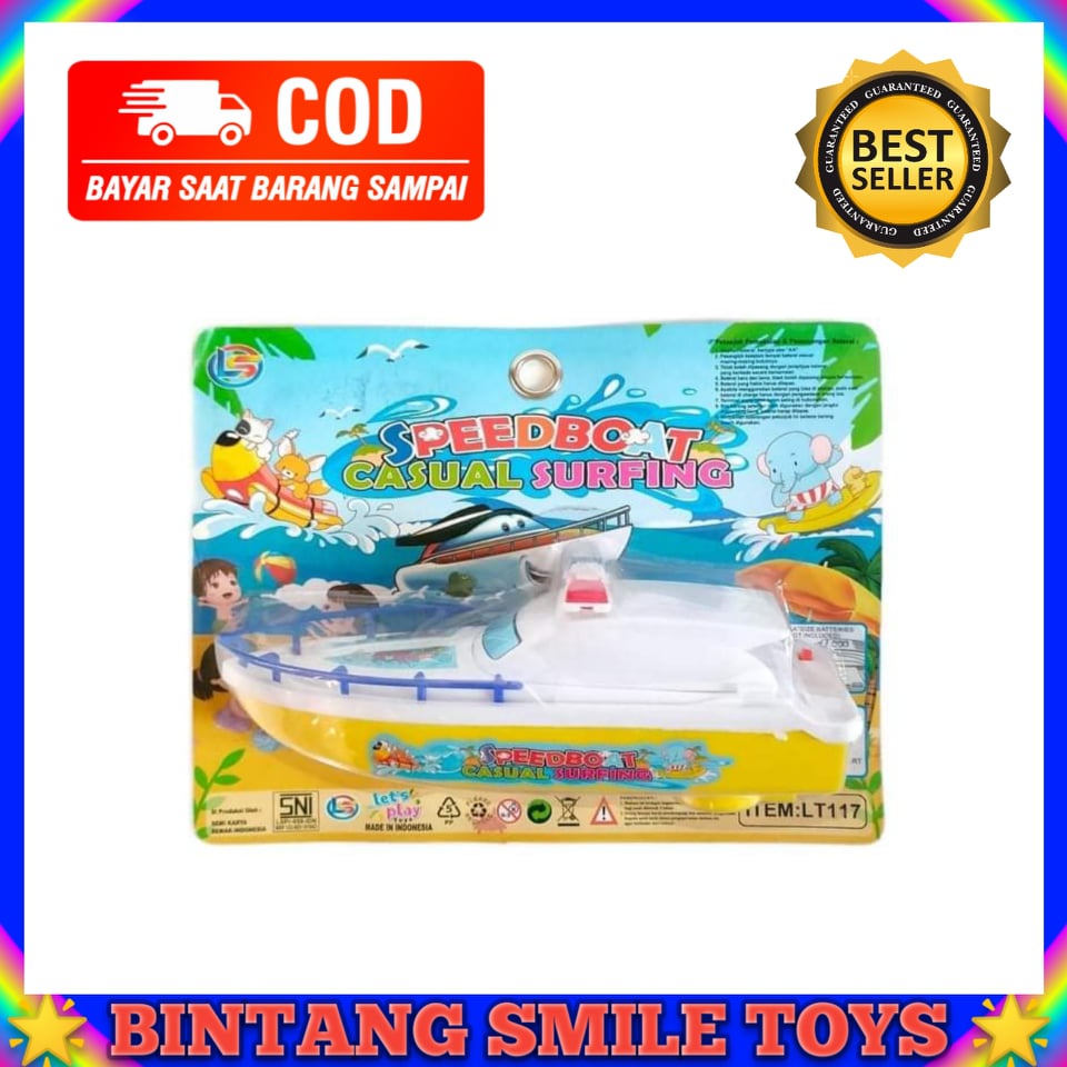 MAINAN ANAK FIRE JET SPEED BOAT PERAHU KAPAL LAUT BISA JALAN DI AIR BATERAI PROMO TERMURAH COD