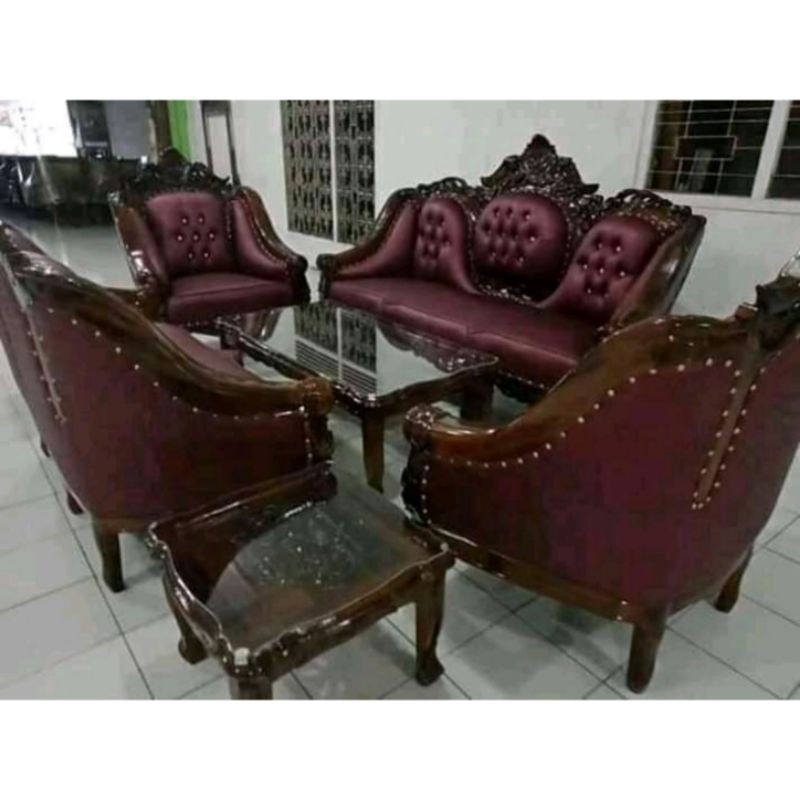 jual kursi tamu kursi Ganesa kerang jati jepara