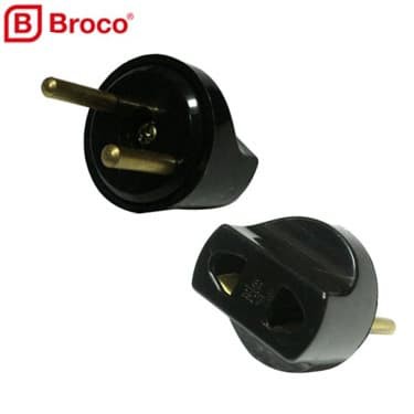 BROCO Over Steker Bulat 844 Black / Over Steker Gepeng EU USA Converter