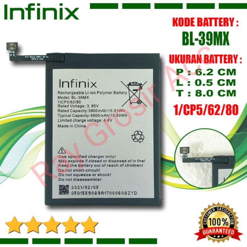 Baterai Original Infinix S5 Pro X660 X660B BL39MX BL-39MX