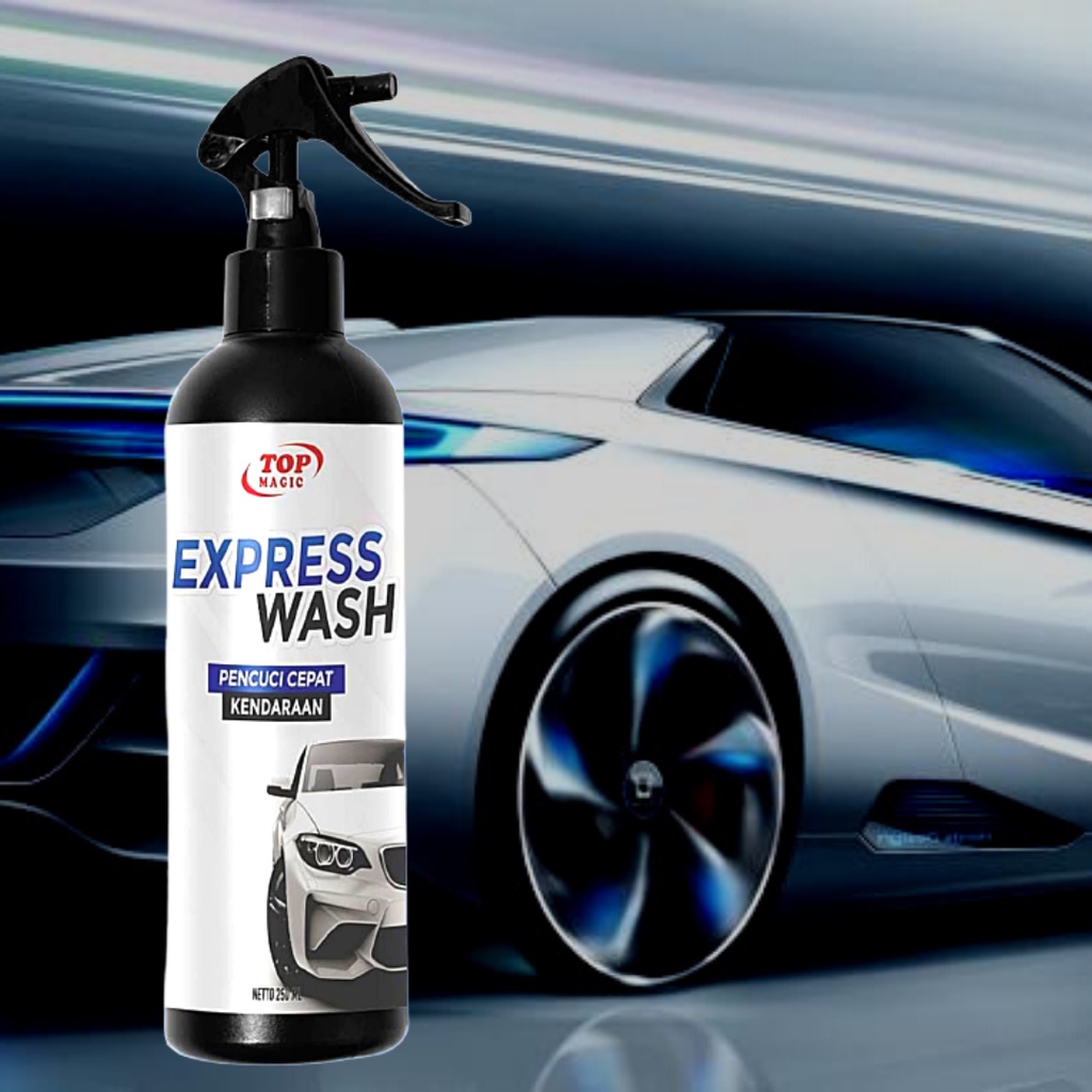 Sabun Cuci Waterless Shampoo Motor Mobil Tanpa Sentuh Tanpa Bilas Waterless Wash Top Express Wash Cuci Mobil Motor Tanpa Air 250ml Bonus Lap Microfiber