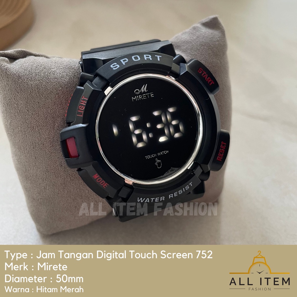 COD✅ Jam Tangan Digital Touch Screen Mirete 752 / Sport Watch / Jam Fashion / Jam Modern Layar Sentuh / Tanggal Bulan Tahun