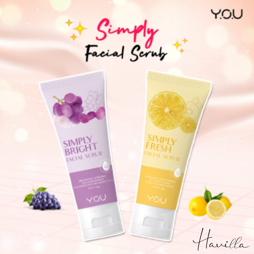 ✨ HAVILLA ✨ MURAH - YOU Simply Fresh and Bright Facial Scrub Wajah